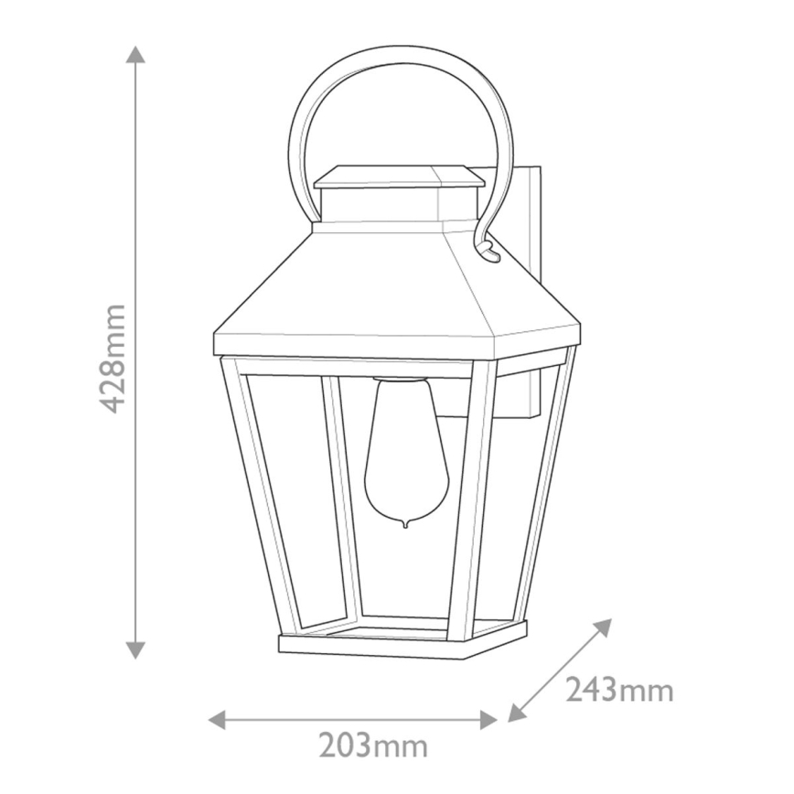 Hinkley - Venkovní nástěnné svítidlo DAWSON M 1xE27/60W/230V IP44 černá