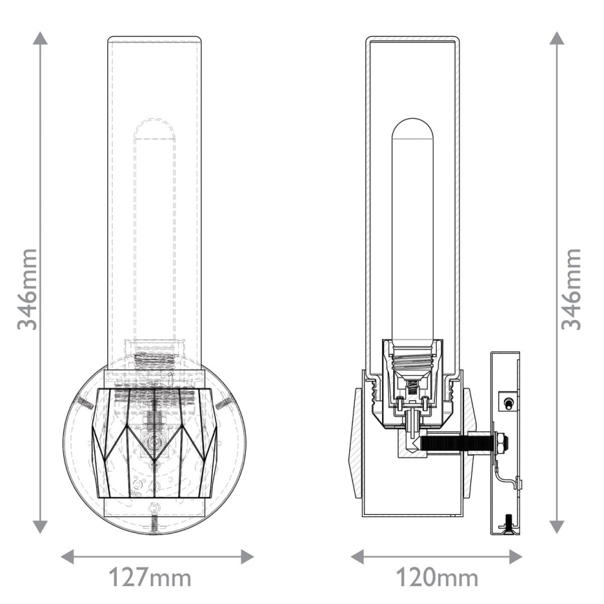 Hinkley - Koupelnové nástěnné svítidlo ELLISON 1xE27/40W/230V IP44 černá