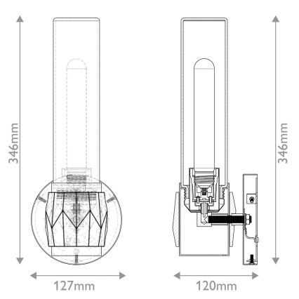 Hinkley - Koupelnové nástěnné svítidlo ELLISON 2xE27/40W/230V IP44 černá