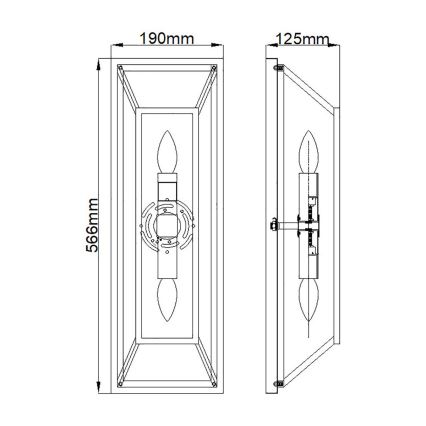 Hinkley - Nástěnné svítidlo FU LIGHTON 2xE14/60W/230V hnědá/černá