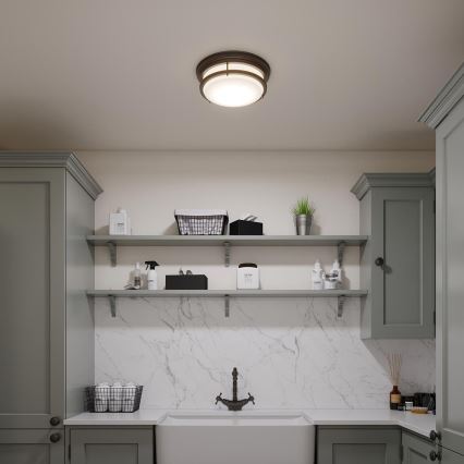 Hinkley - Koupelnové stropní svítidlo HADLEY 3xE27/40W/230V IP44 bronzová