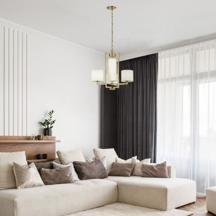 Hinkley - Lustr na řetězu HAMPTON 4xE27/60W/230V zlatá