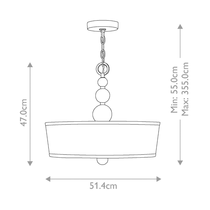 Hinkley - Lustr na řetězu ZELDA 3xE27/60W/230V mosaz