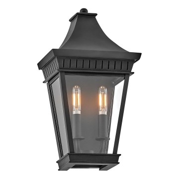 Hinkley - Venkovní nástěnné svítidlo CHAPEL HILL 2xE14/40W/230V IP44 černá