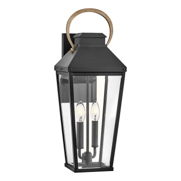 Hinkley - Venkovní nástěnné svítidlo DAWSON L 2xE14/40W/230V IP44 černá