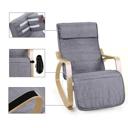 Houpací křeslo RESTLY šedá