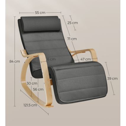 Houpací křeslo RESTLY tmavě šedá