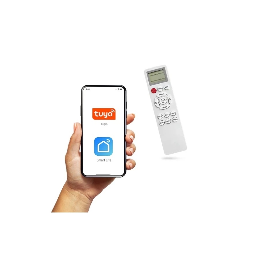 Hybridní solární klimatizace 5kW Tuya Wi-Fi bílá + dálkové ovládání