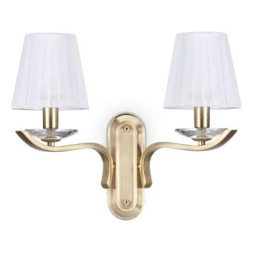 Ideal Lux - Křišťálová nástěnná lampa PEGASO 2xE14/28W/230V zlatá