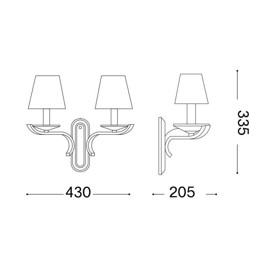 Ideal Lux - Křišťálová nástěnná lampa PEGASO 2xE14/28W/230V zlatá