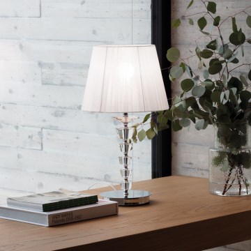 Ideal Lux - Křišťálová stolní lampa PEGASO 1xE27/60W/230V lesklý chrom