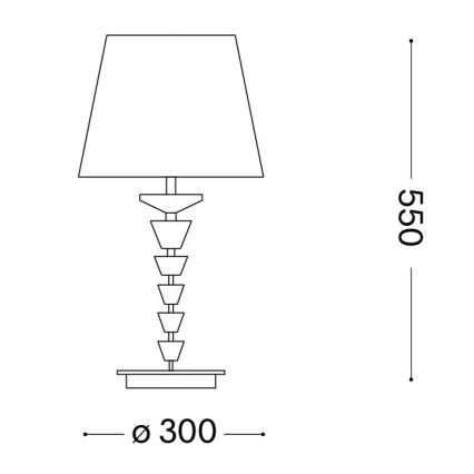 Ideal Lux - Křišťálová stolní lampa PEGASO 1xE27/60W/230V lesklý chrom
