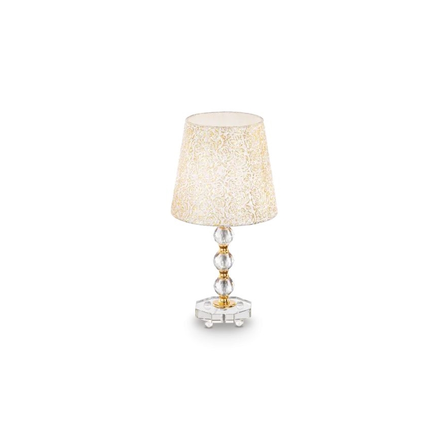 Ideal Lux - Křišťálová stolní lampa QUEEN 1xE27/60W/230V zlatá