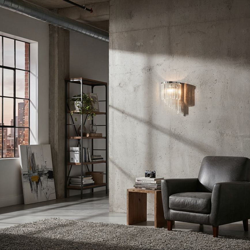 Ideal Lux - Křišťálové nástěnné svítidlo CARLTON 3xE14/40W/230V lesklý chrom