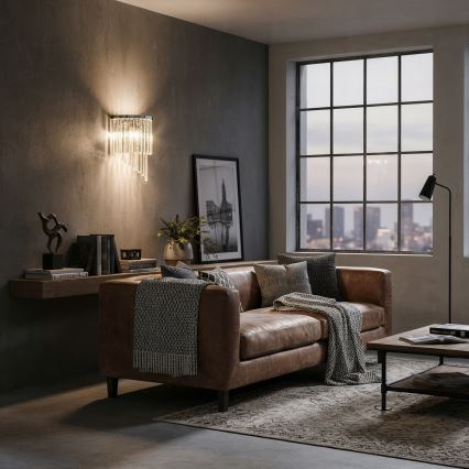 Ideal Lux - Křišťálové nástěnné svítidlo CARLTON 3xE14/40W/230V lesklý chrom