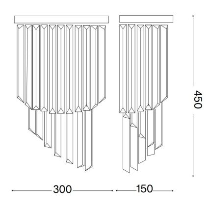 Ideal Lux - Křišťálové nástěnné svítidlo CARLTON 3xE14/40W/230V lesklý chrom