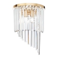 Ideal Lux - Křišťálové nástěnné svítidlo CARLTON 3xE14/40W/230V zlatá