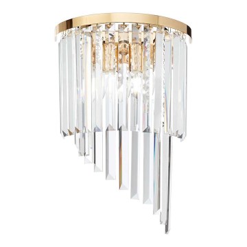 Ideal Lux - Křišťálové nástěnné svítidlo CARLTON 3xE14/40W/230V zlatá