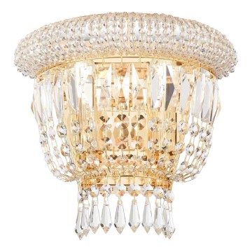 Ideal Lux - Křišťálové nástěnné svítidlo DUBAI 2xE14/28W/230V zlatá