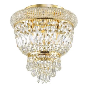 Ideal Lux - Křišťálové stropní svítidlo DUBAI 3xE14/28W/230V pr. 32 cm zlatá
