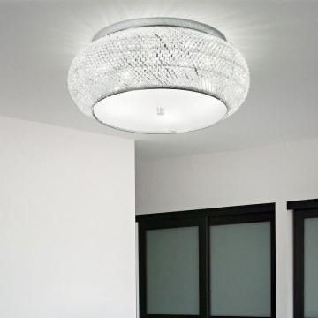 Ideal Lux - Křišťálové stropní svítidlo PASHA 10xE14/40W/230V pr. 55 lesklý chrom