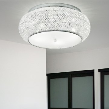 Ideal Lux - Křišťálové stropní svítidlo PASHA 14xE14/40W/230V pr. 65 lesklý chrom