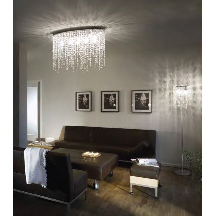 Ideal Lux - Křišťálové stropní svítidlo RAIN 3xE14/40W/230V lesklý chrom