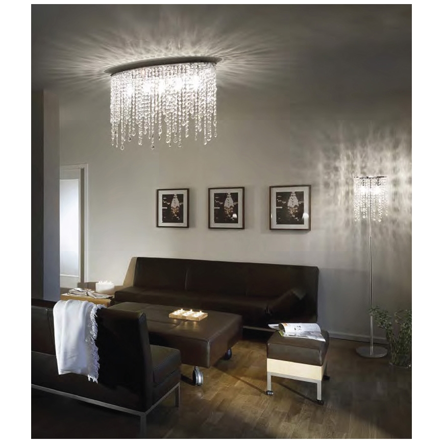 Ideal Lux - Křišťálové stropní svítidlo RAIN 3xE14/40W/230V lesklý chrom