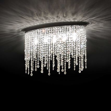 Ideal Lux - Křišťálové stropní svítidlo RAIN 3xE14/40W/230V lesklý chrom