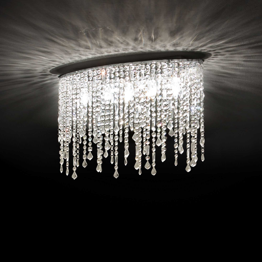 Ideal Lux - Křišťálové stropní svítidlo RAIN 3xE14/40W/230V lesklý chrom