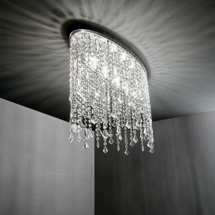 Ideal Lux - Křišťálové stropní svítidlo RAIN 3xE14/40W/230V lesklý chrom