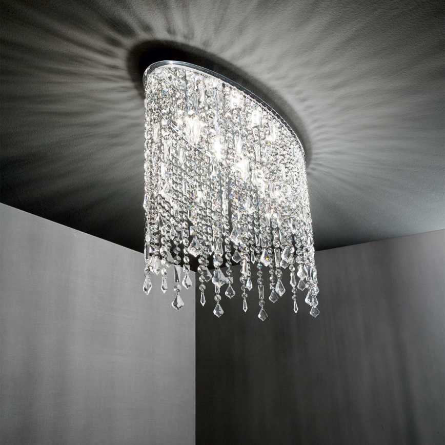 Ideal Lux - Křišťálové stropní svítidlo RAIN 3xE14/40W/230V lesklý chrom