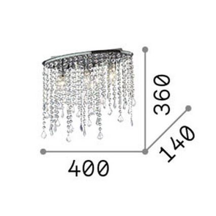 Ideal Lux - Křišťálové stropní svítidlo RAIN 3xE14/40W/230V lesklý chrom