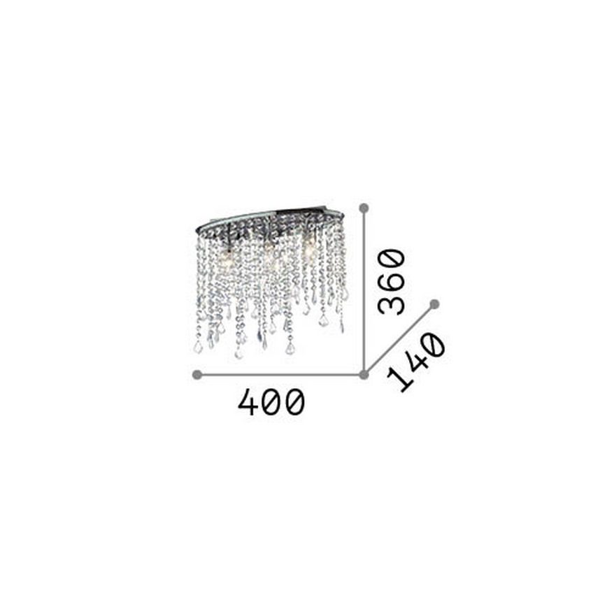 Ideal Lux - Křišťálové stropní svítidlo RAIN 3xE14/40W/230V lesklý chrom