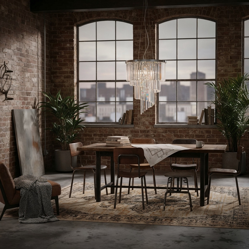 Ideal Lux - Křišťálový lustr na lanku CARLTON 12xE14/40W/230V pr. 50 cm lesklý chrom