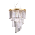 Ideal Lux - Křišťálový lustr na lanku CARLTON 12xE14/40W/230V pr. 50 cm zlatá