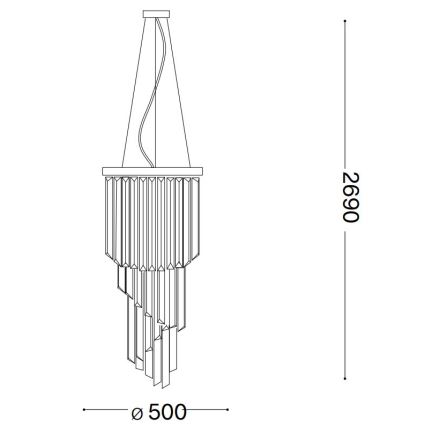 Ideal Lux - Křišťálový lustr na lanku CARLTON 12xE14/40W/230V pr. 50 cm zlatá