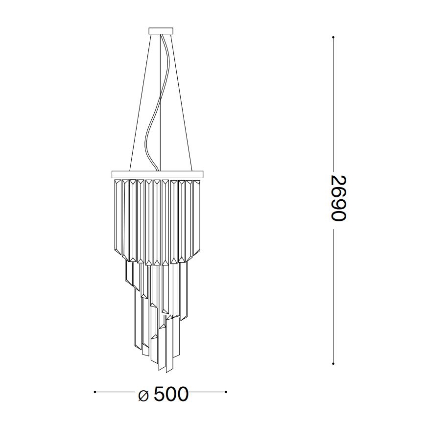 Ideal Lux - Křišťálový lustr na lanku CARLTON 12xE14/40W/230V pr. 50 cm zlatá