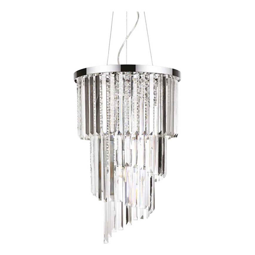 Ideal Lux - Křišťálový lustr na lanku CARLTON 8xE14/40W/230V pr. 40 cm lesklý chrom