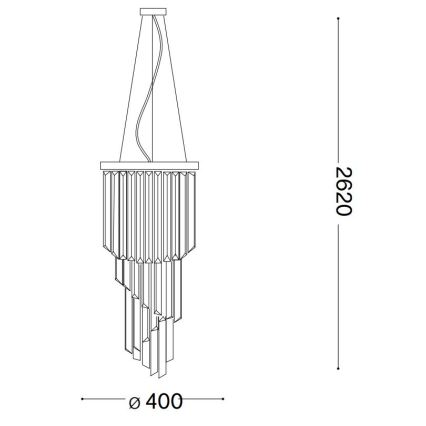 Ideal Lux - Křišťálový lustr na lanku CARLTON 8xE14/40W/230V pr. 40 cm lesklý chrom