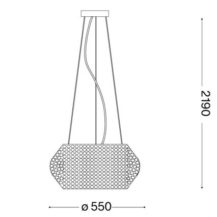 Ideal Lux - Křišťálový lustr na lanku PASHA 10xE14/40W/230V pr. 55 cm zlatá