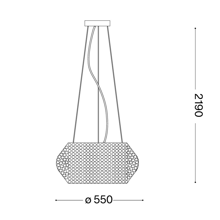 Ideal Lux - Křišťálový lustr na lanku PASHA 10xE14/40W/230V pr. 55 cm zlatá