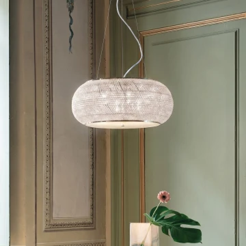 Ideal Lux - Křišťálový lustr na lanku PASHA 6xE14/40W/230V pr. 40 cm zlatá