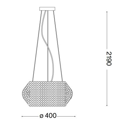 Ideal Lux - Křišťálový lustr na lanku PASHA 6xE14/40W/230V pr. 40 cm zlatá