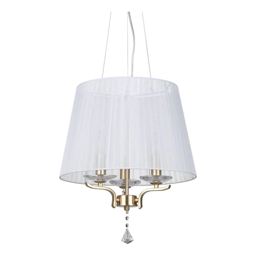 Ideal Lux - Křišťálový lustr na lanku PEGASO 3xE14/28W/230V pr. 40 cm zlatá