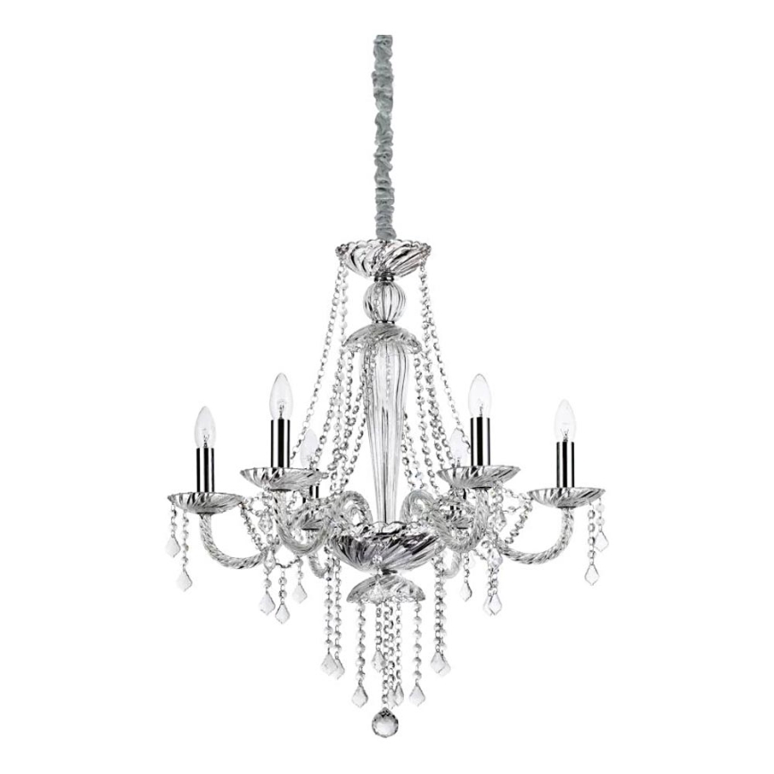 Ideal Lux - Křišťálový lustr na řetězu AMADEUS 6xE14/40W/230V pr. 67 cm čirá