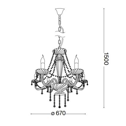 Ideal Lux - Křišťálový lustr na řetězu AMADEUS 6xE14/40W/230V pr. 67 cm čirá