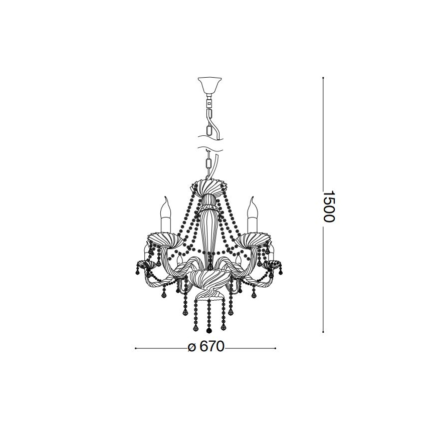 Ideal Lux - Křišťálový lustr na řetězu AMADEUS 6xE14/40W/230V pr. 67 cm čirá