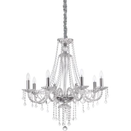 Ideal Lux - Křišťálový lustr na řetězu AMADEUS 8xE14/40W/230V pr. 80 cm čirá