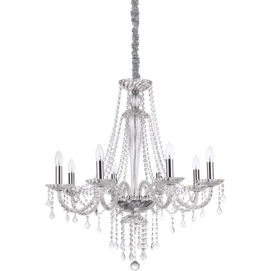 Ideal Lux - Křišťálový lustr na řetězu AMADEUS 8xE14/40W/230V pr. 80 cm čirá